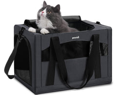 Pecute transportín para gato, estructura estable que evita colapso durante el viaje.