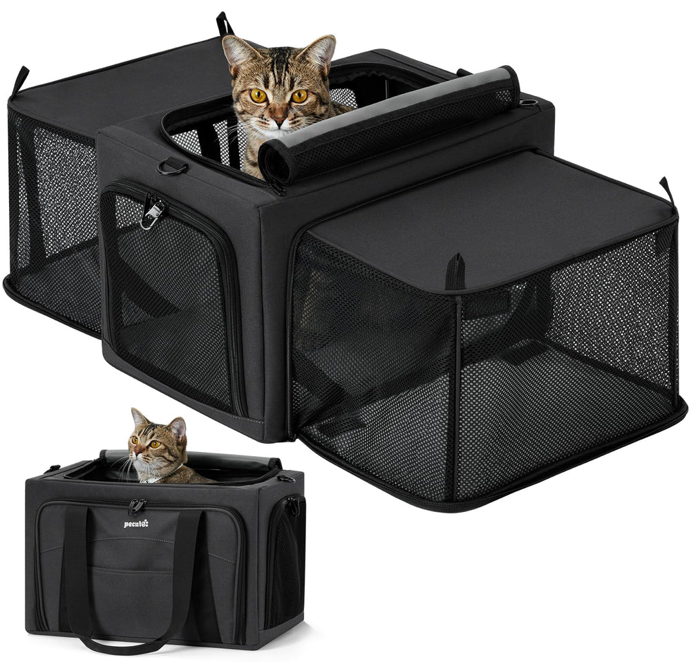 Transportín expandible Pecute para gato con doble lado y mayor libertad de movimiento