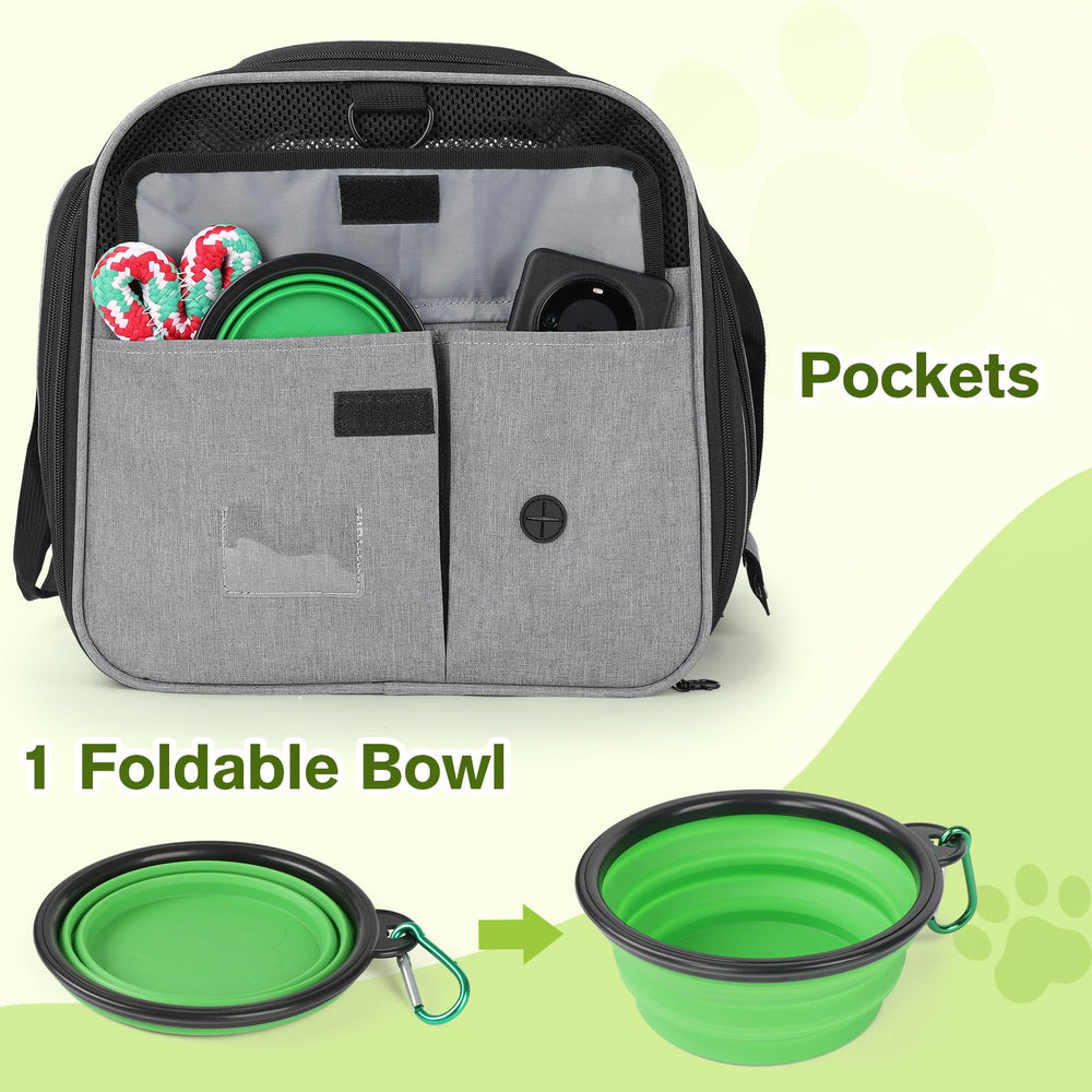 Pecute transportín con arnés interior para seguridad adicional.