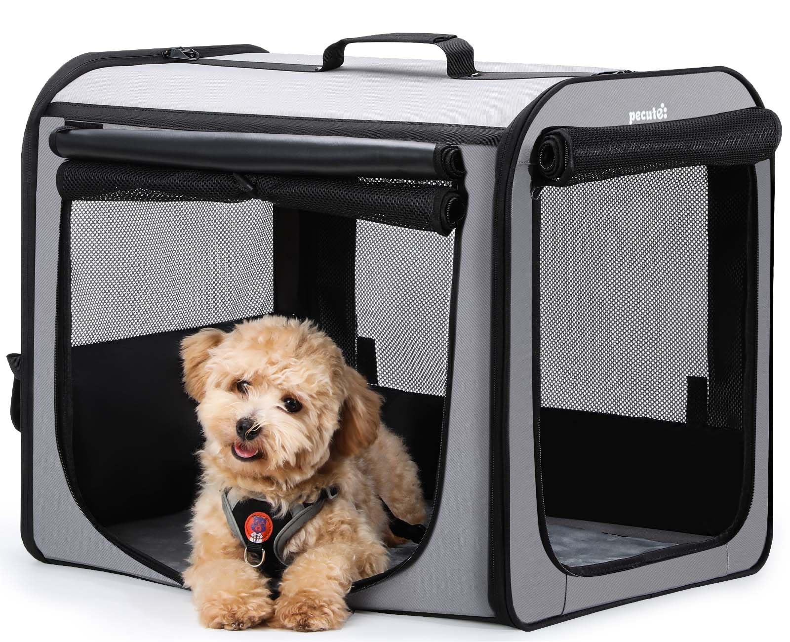 Pecute transportín para perros con medidas 61x45x52 cm para comodidad y movilidad