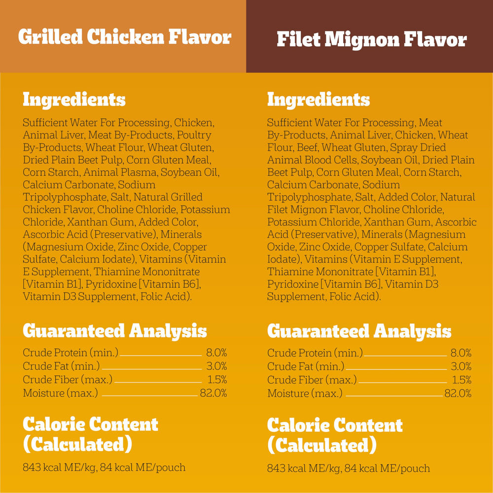 Pedigree Choice Cuts en Gravy, bolsa-abierta, fácil de servir sin desorden.