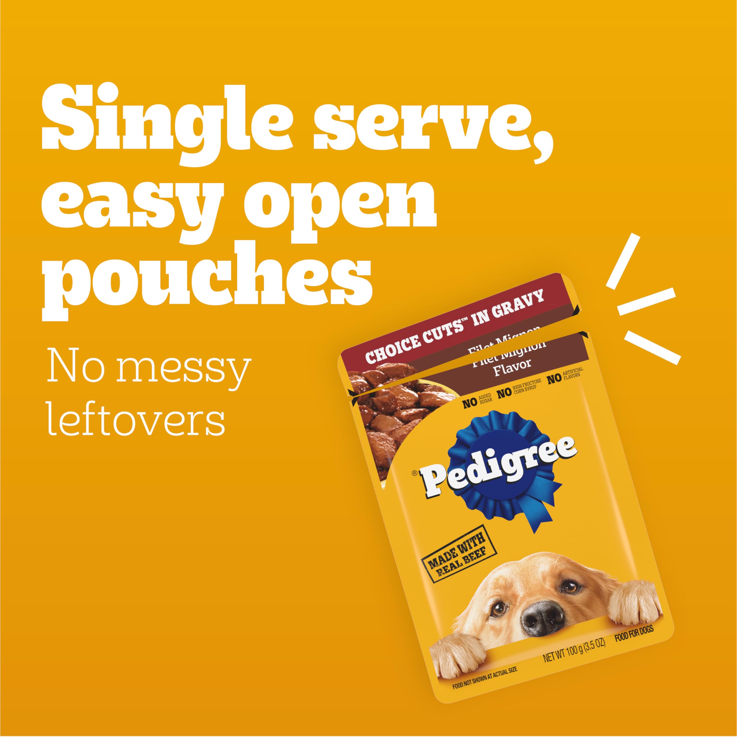 Pedigree Choice Cuts in Gravy supports hydration with high moisture content.