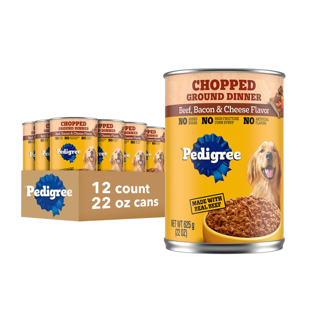 Pedigree tocino y queso en lata, para perros con sabor apetitoso