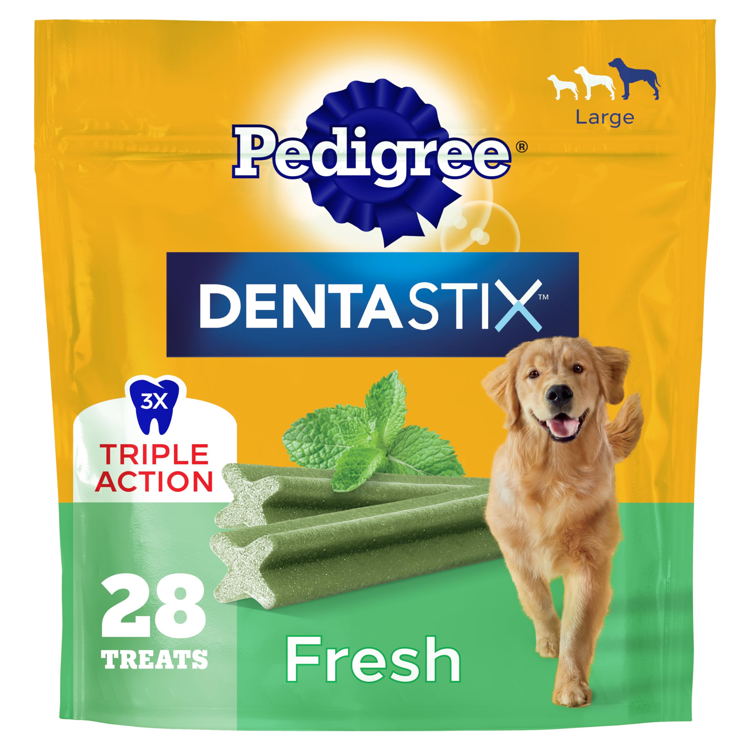 Pedigree Dentastix: bocado dental grande para limpieza al masticar