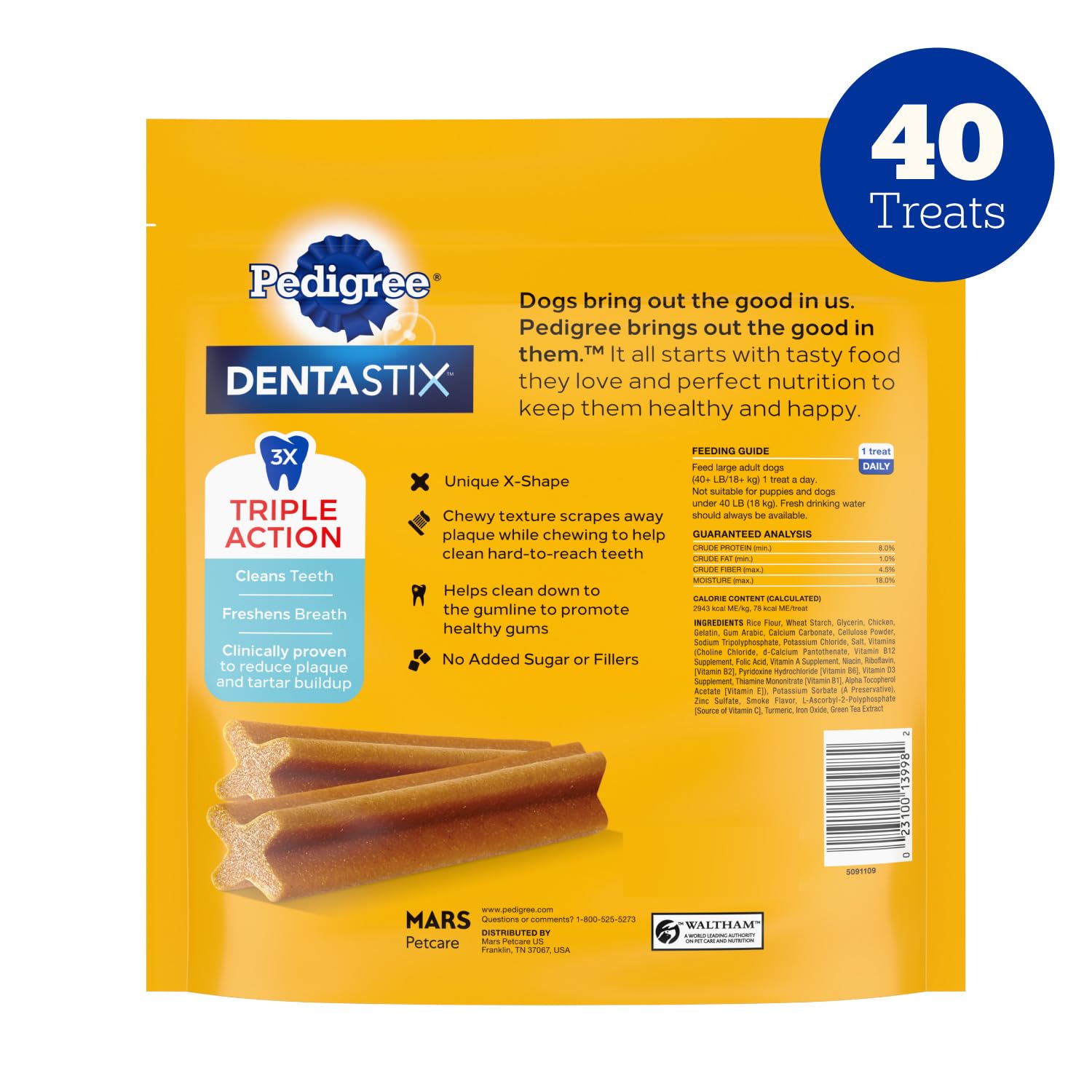 Envase de 2,08 lb de Pedigree Dentastix, listo para compra.