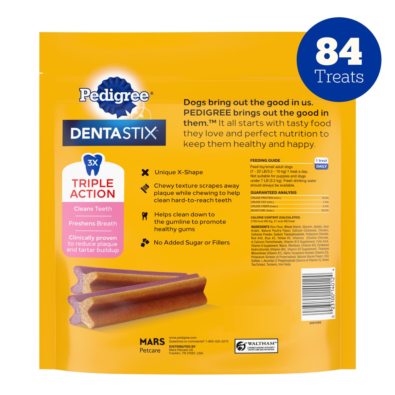 Pedigree Dentastix everyday-use moment shows a parent offering a treat as part of care.