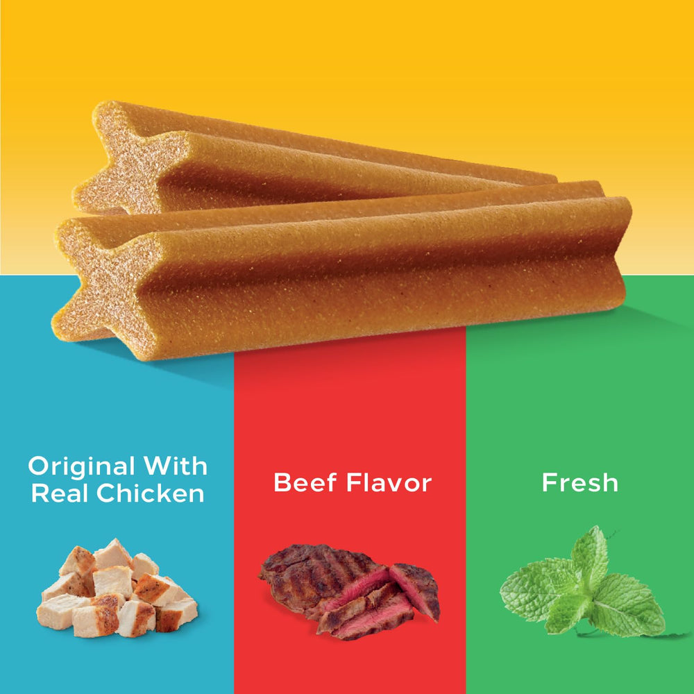 Pedigree Dentastix paquete variedad 51 tratitos: opción práctica para rutina dental diaria.