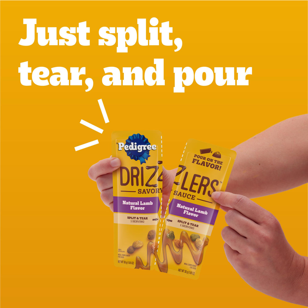 Pedigree Drizzlers, mantiene la crocancia de la croqueta al añadir la salsa.
