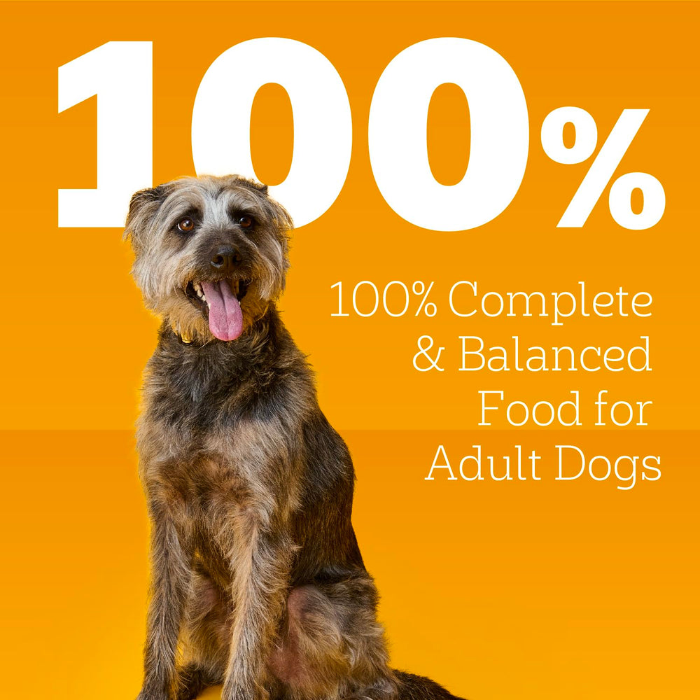 Etiqueta Pedigree con alto contenido proteico para perro adulto.