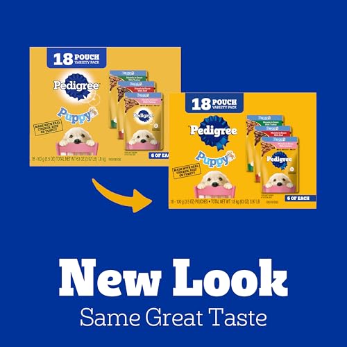 Pedigree Puppy Morsels en Salsa, porción individual para cachorros con proteína de calidad.