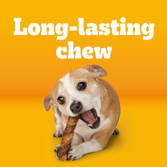 Pedigree Twisty Chews: diseño entretejido de dos cuerdas para masticación duradera.