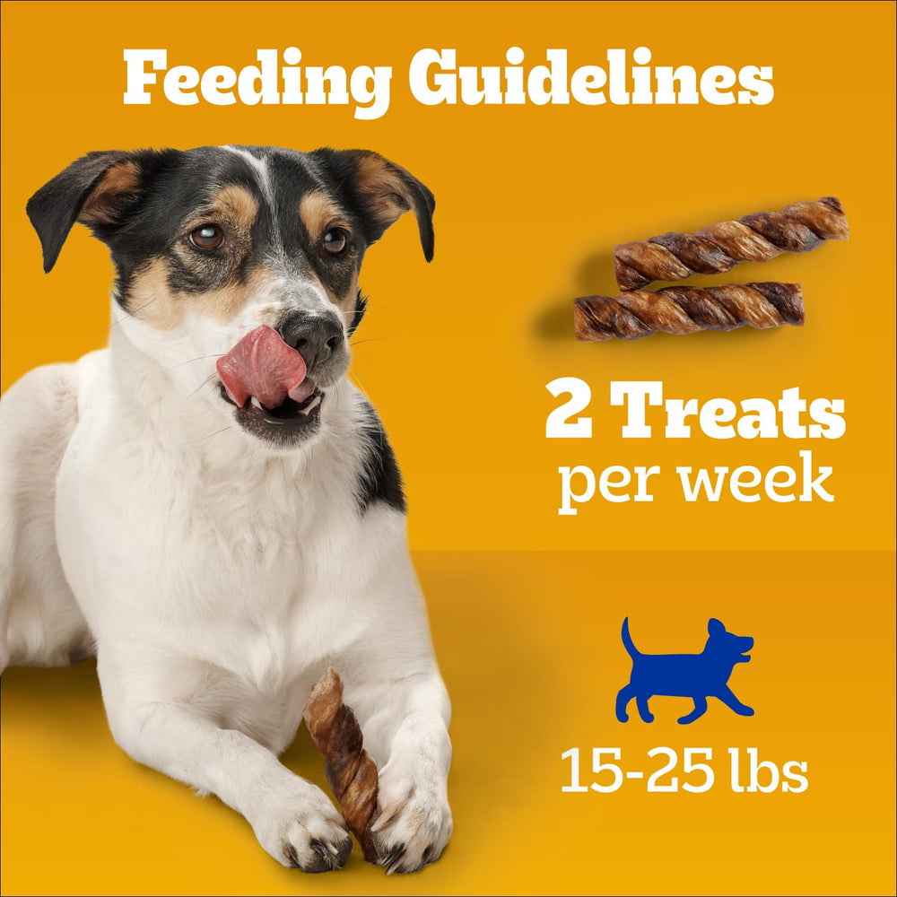 Pedigree Twisty Chews: empaque práctico para llevar a paseos y viajes.