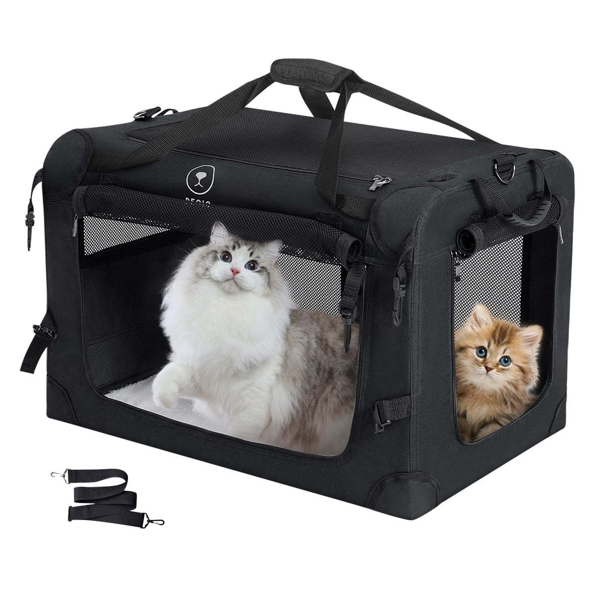 PEGIC transporte-gato-extralargo-coche: cómodo y seguro para viajes en coche con tu gato.