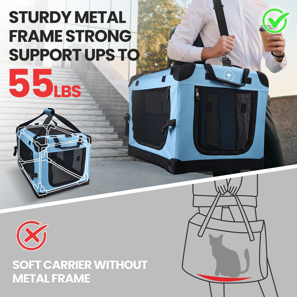 Pegic transportín grande ofrece espacio para dos gatitos o un perro pequeño.