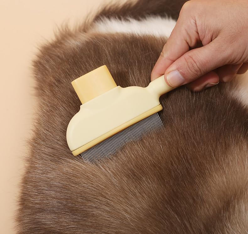 Peine quita pelo para mascotas, dos caras, apto para uso con tratamiento antipulgas