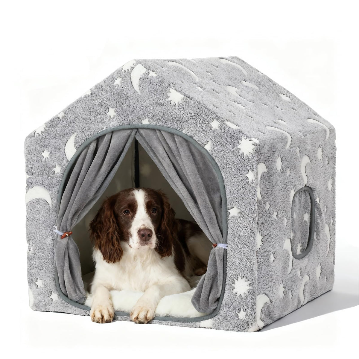 Pelemee: casa interior con armazón PVC, estructura estable para perros.