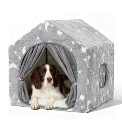 Pelemee: casa interior con armazón PVC, estructura estable para perros.