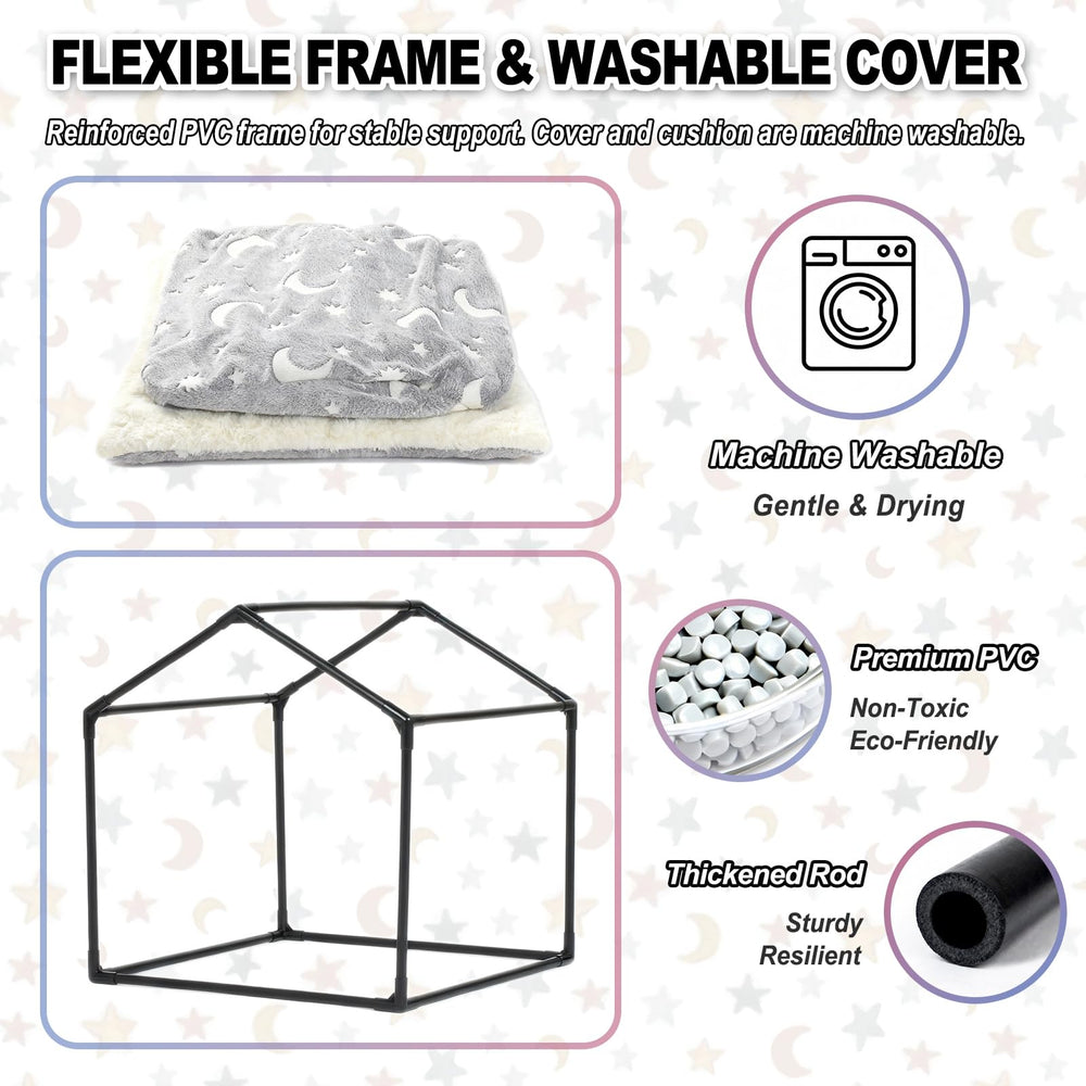 Pelemee: medidas 25L×25W×25H para perros de 18–40 lb.