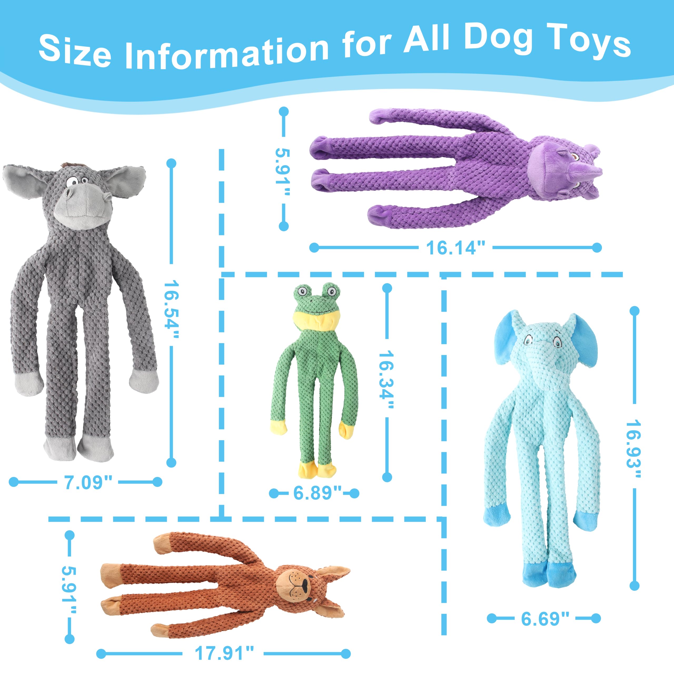 PELTEFLU juguete peluche con ladrido para perros medianos, duradero para mordidas suaves