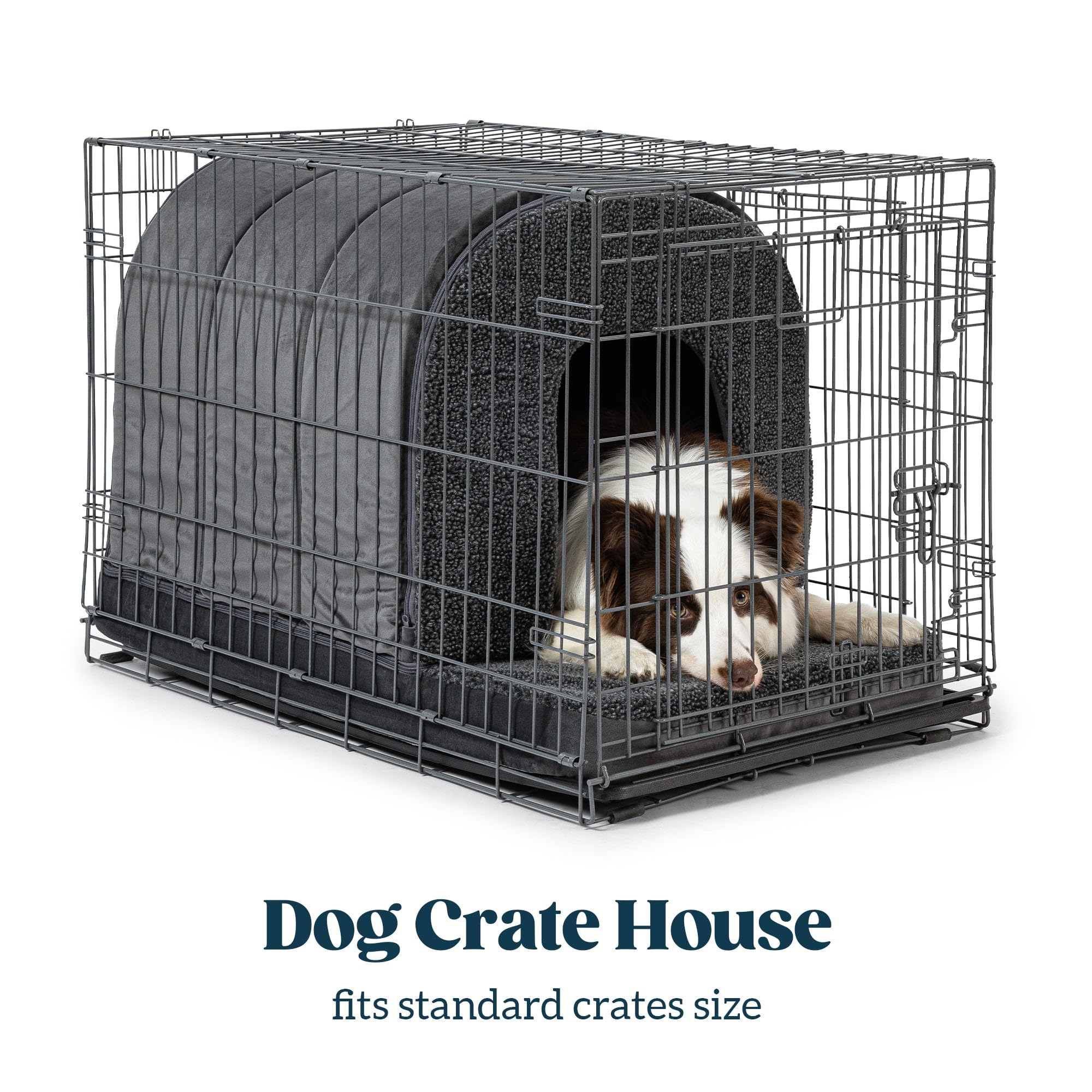 Pelzin casa para perros interior se ajusta a jaula de 24 pulgadas, espacio cómodo.
