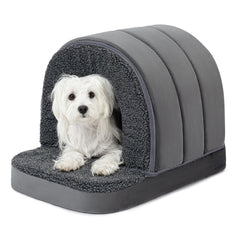 Pelzin casa para perros interior con nido ortopédico, promueve descanso tranquilo.