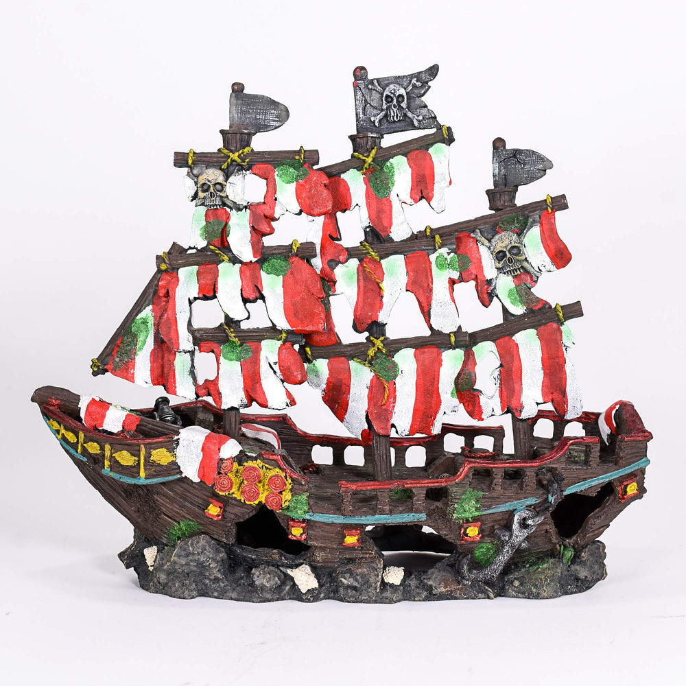 Penn-Plax Deco-Replicas barco naufragio rayado detalle quilla, base estable mejora seguridad