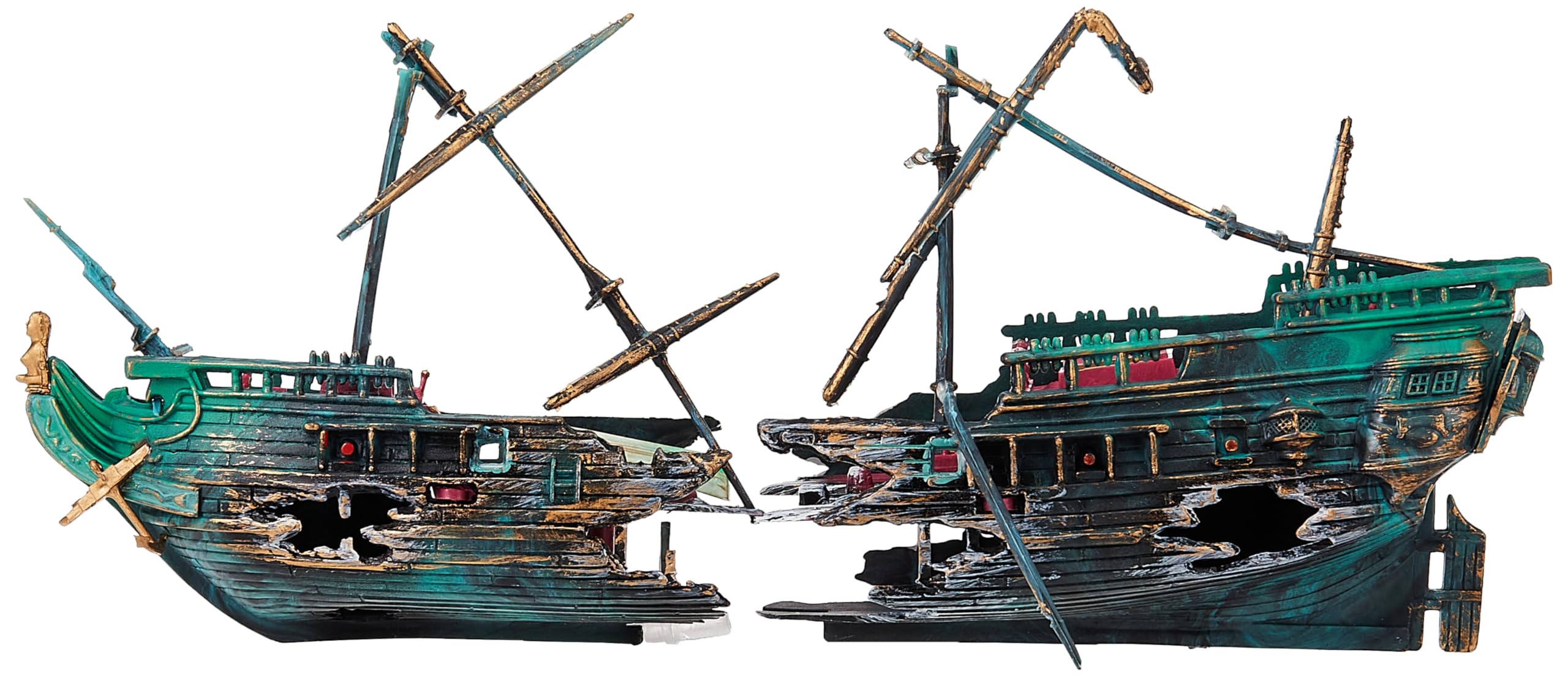 Penn-Plax naufragio acuario mástiles movibles para un efecto visual dinámico