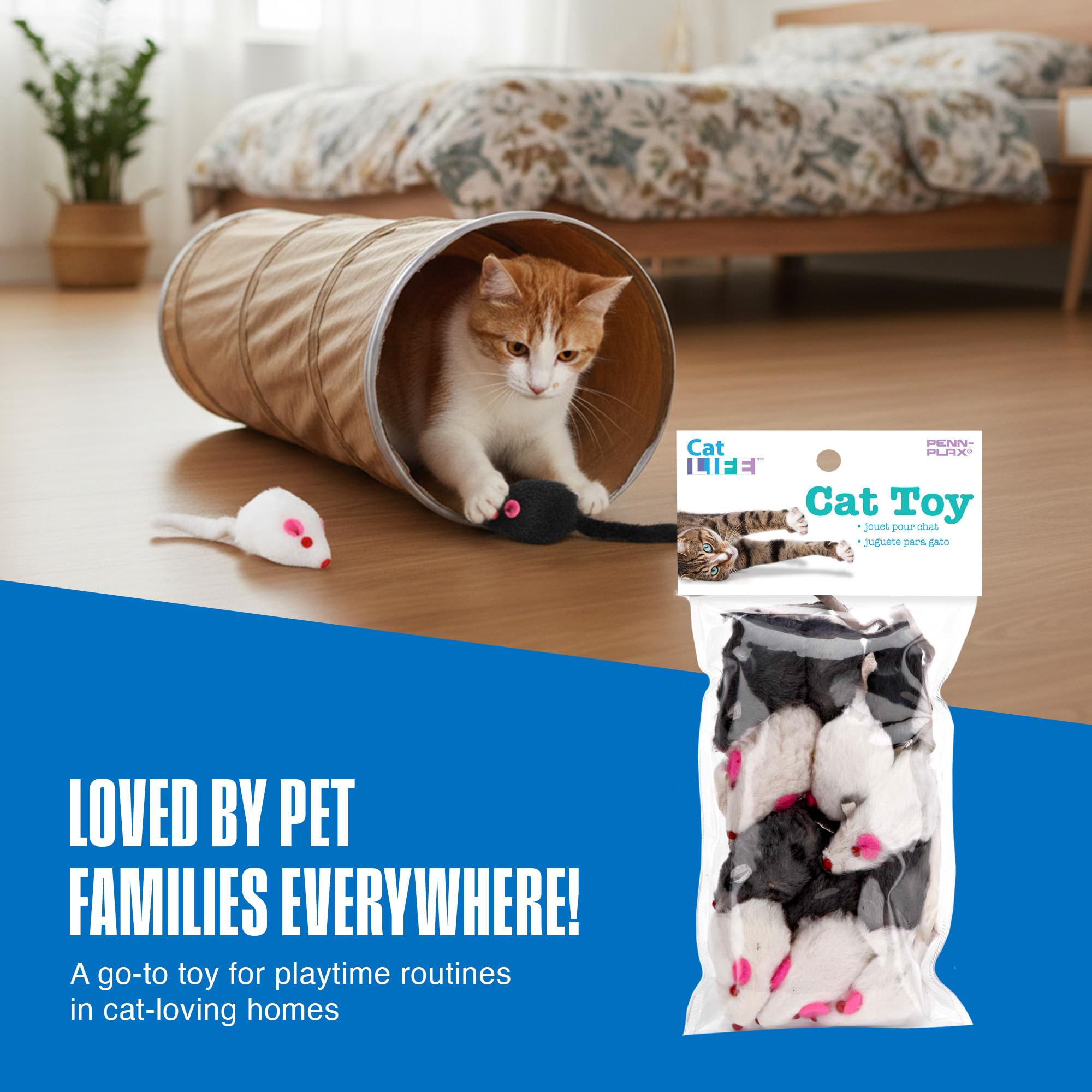 Ratones ligeros de Penn-Plax Play Fur Mice aptos para gatos