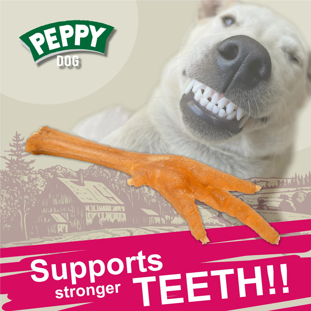 PEPPY DOG Huesos de Pollo Naturales, detalle de la textura deshidratada para masticar