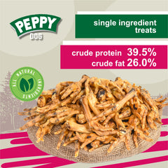 PEPPY DOG Huesos de Pollo para perros pequeños y medianos, masticando con satisfacción