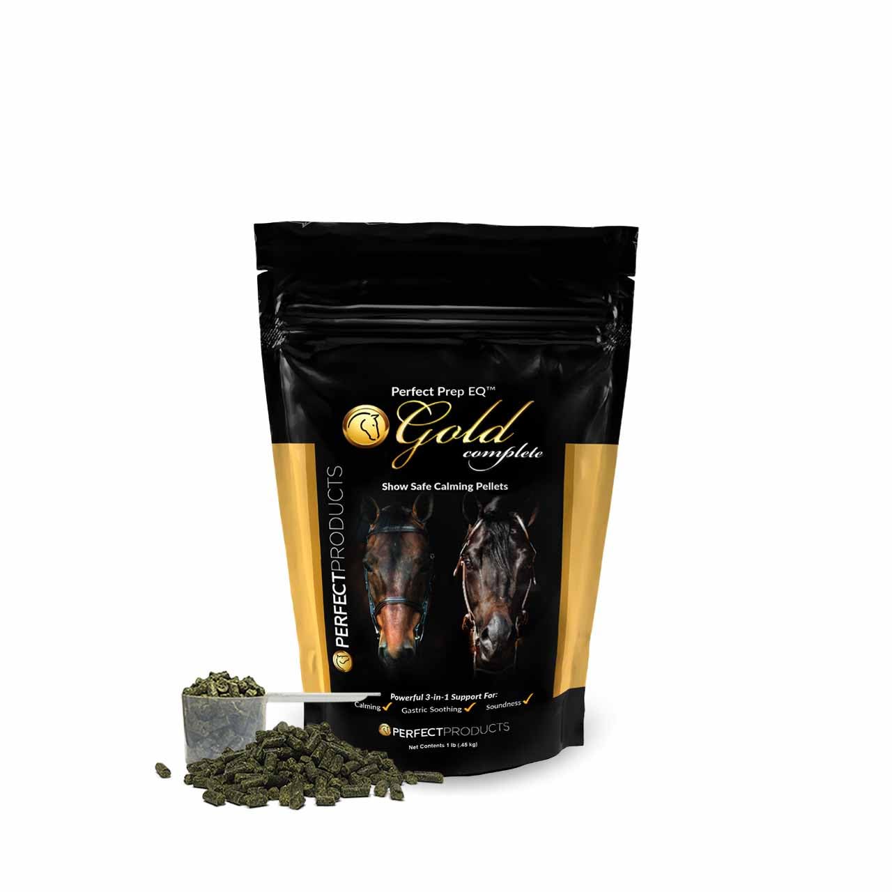 Apoyo gástrico suave incluido en Perfect Prep EQ Gold Pellets.