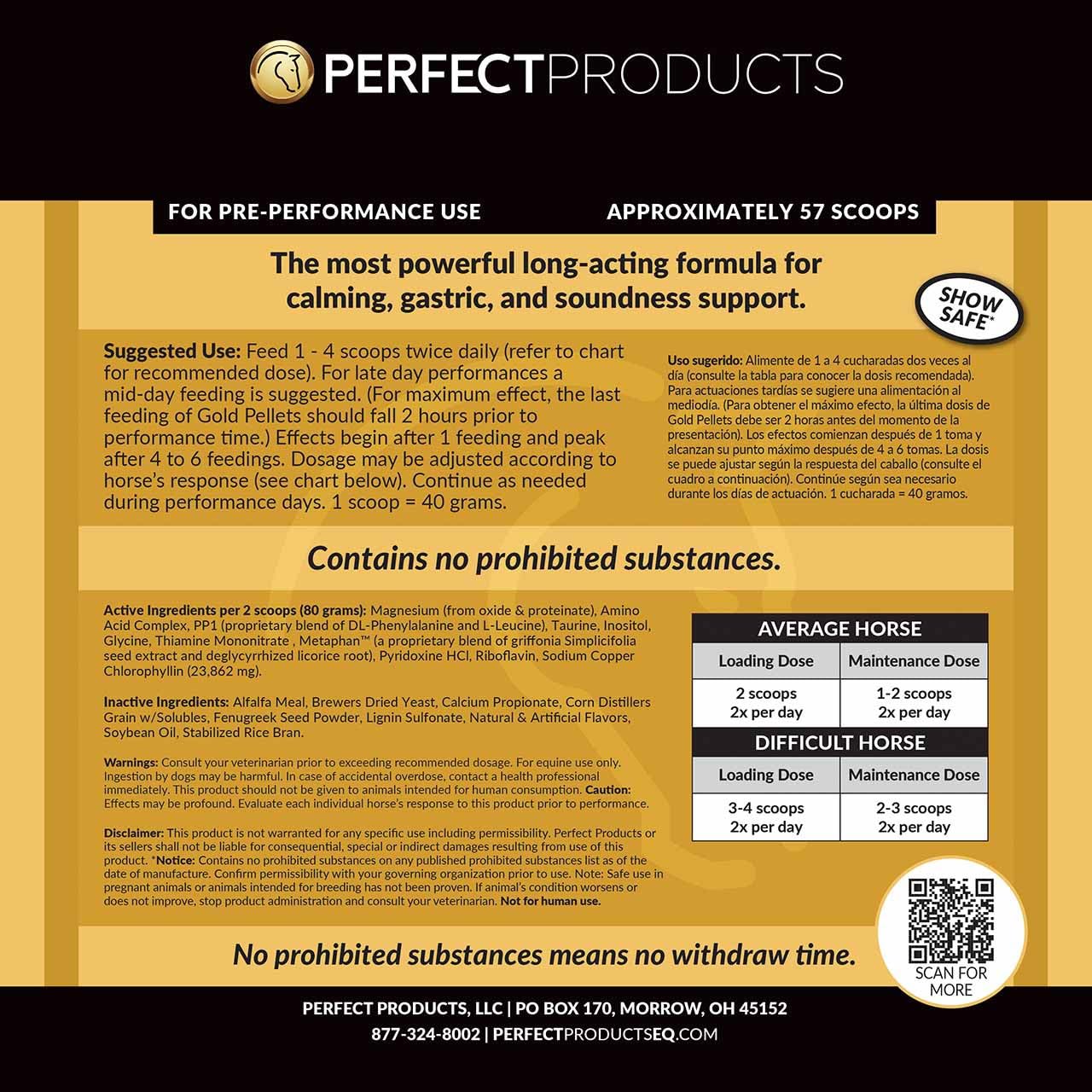 Efectos inmediatos al empezar Perfect Prep EQ Gold Pellets.