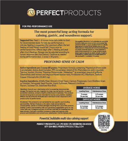 Sin sustancias prohibidas en Perfect Prep EQ Gold Pellets.
