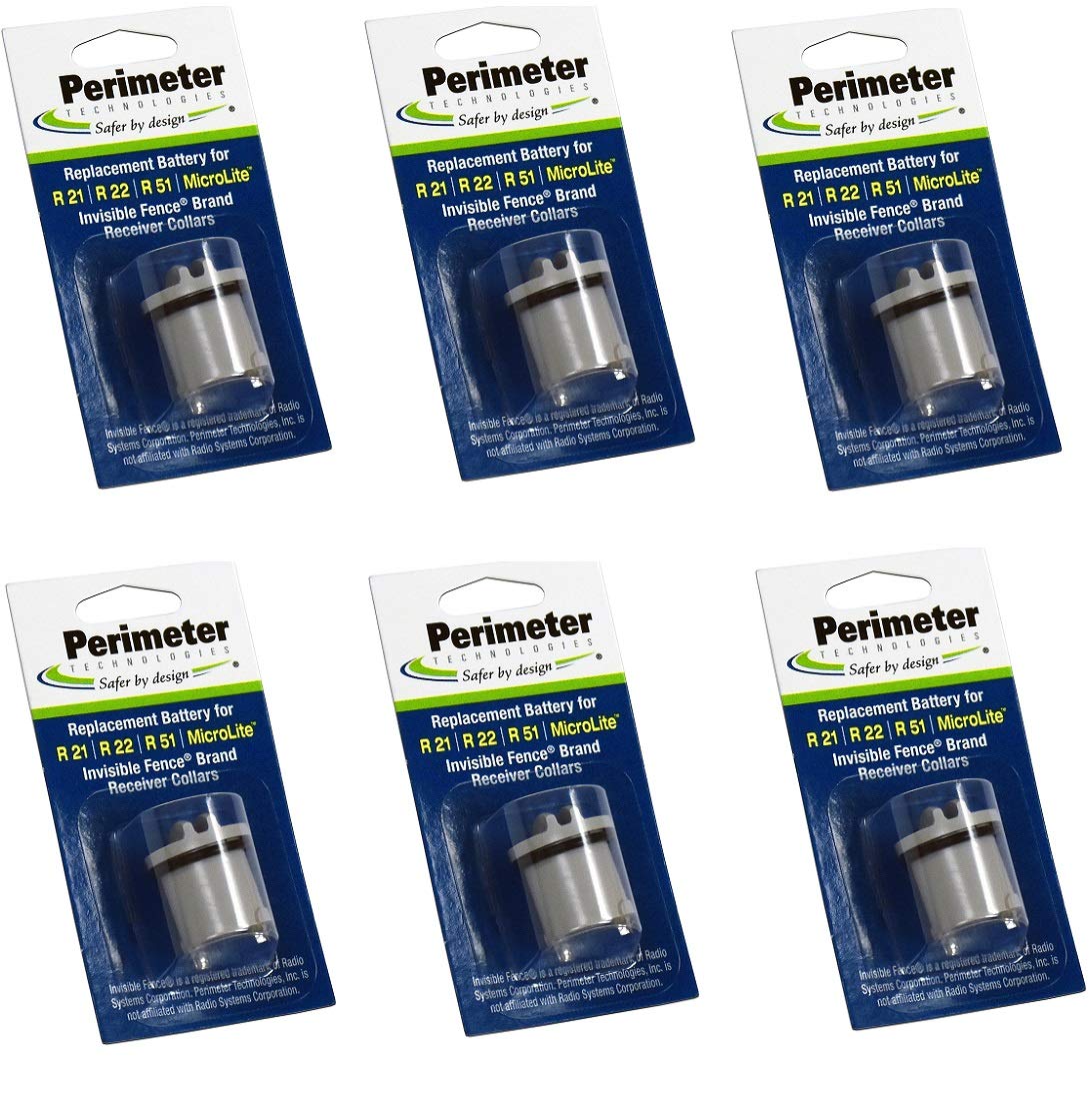 Perimeter Technologies: seis-pack de baterías para collar Invisible Fence R21/R51, duración extendida.