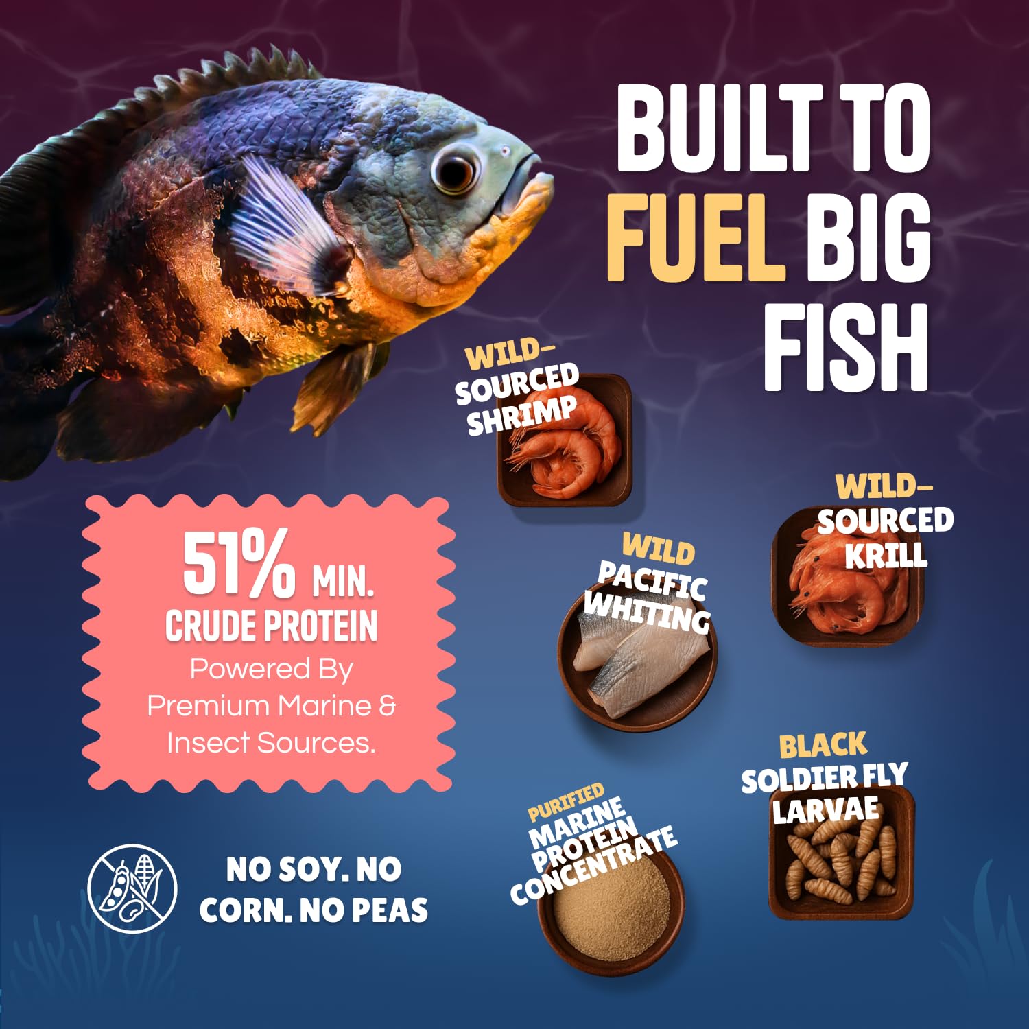 Perky Fins gránulos depredador para cíclidos: se hunden lentamente para alimentación natural.