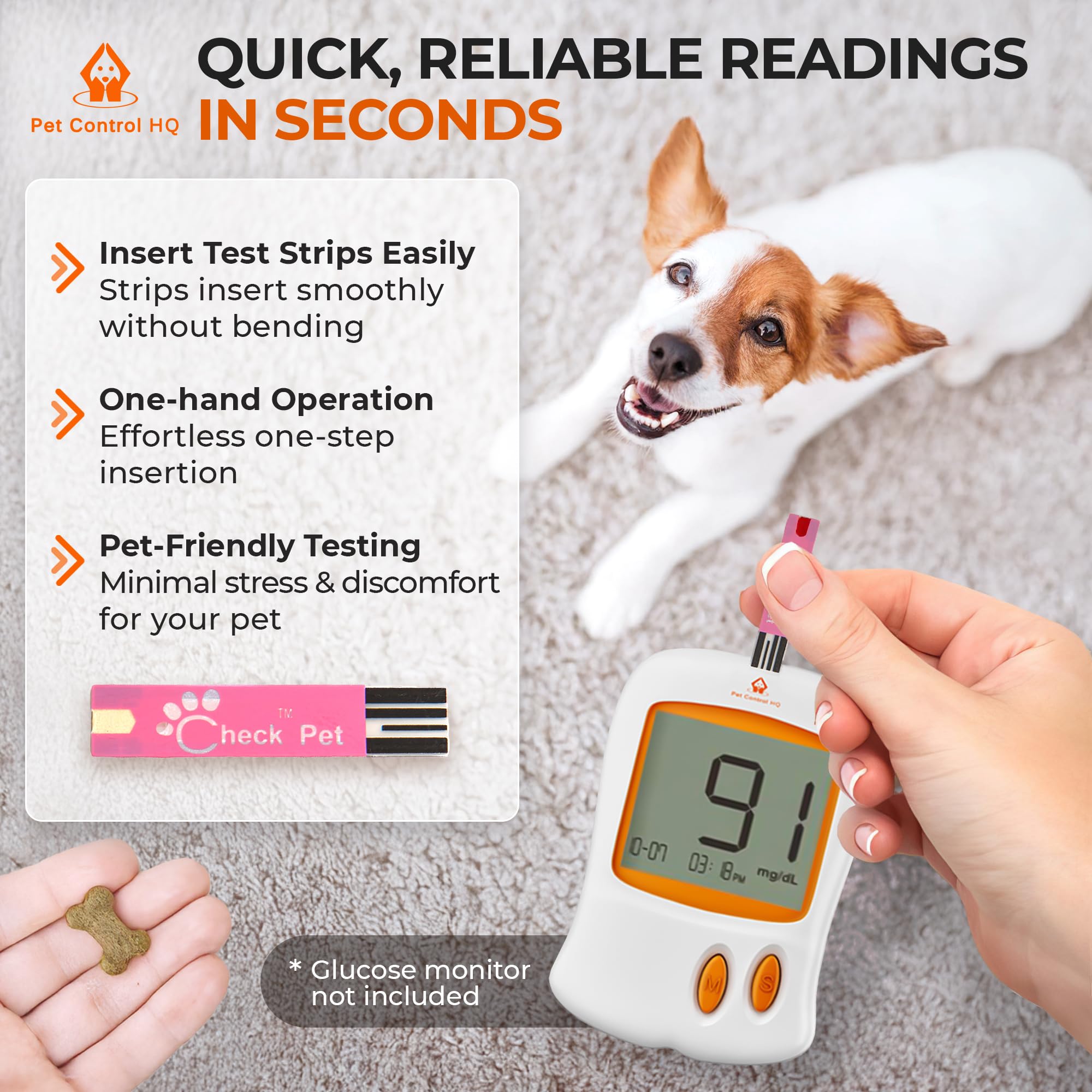 Pet Control HQ lancetas y caja: ahorro y pruebas confiables en casa.