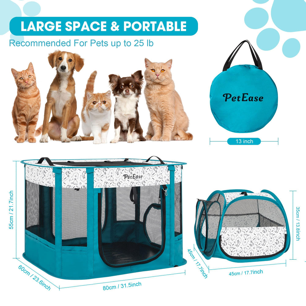 PETEASE jaula para gatos para acampar permite montaje rápido y transporte cómodo.