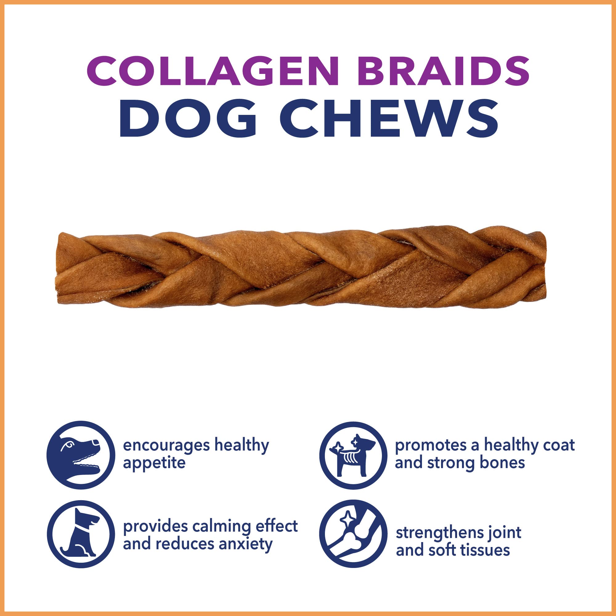 Pet Factory CareChewz: trenza de colágeno para perros, favorece la masticación responsable.