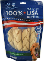 Pet Factory palitos de cuero trenzado, 7 pulgadas, EEUU: mordida durable para perros.