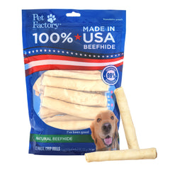 Pet Factory rollos chip de piel de res 5 pulgadas: masticación prolongada y segura
