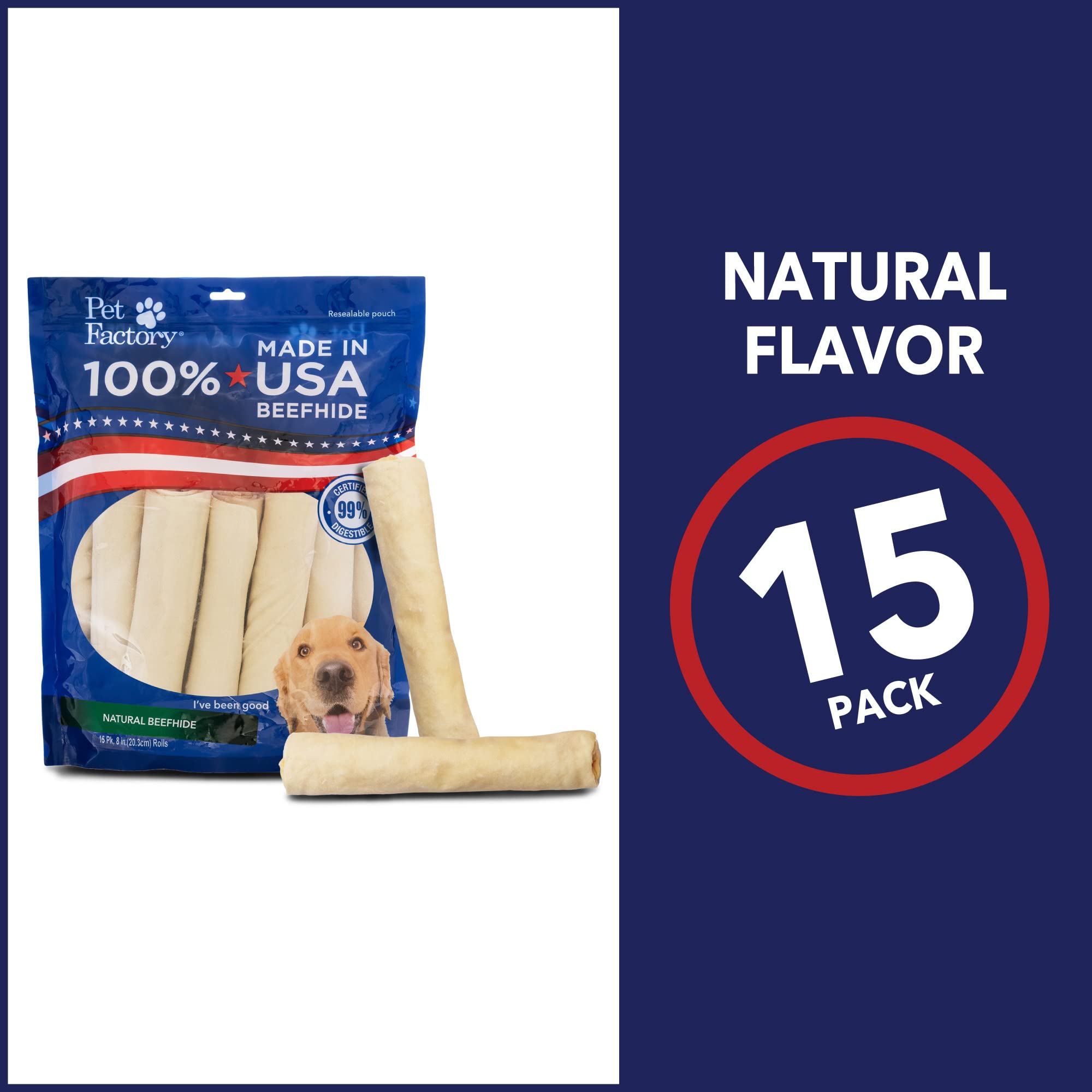 Pet Factory primer plano de rollo masticable, ideal para perros.