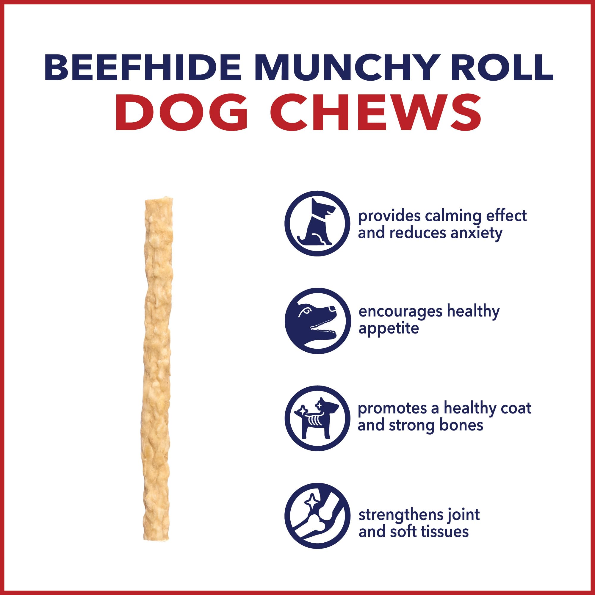 Rollos beefhide natural para perros pequeños y medianos de Pet Factory.