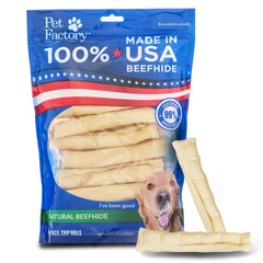 Pet Factory rollos chip de cuero de res 5 pulgadas, ideal para masticar
