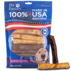 Pet Factory rollos de piel de res de 5 pulgadas para masticación duradera