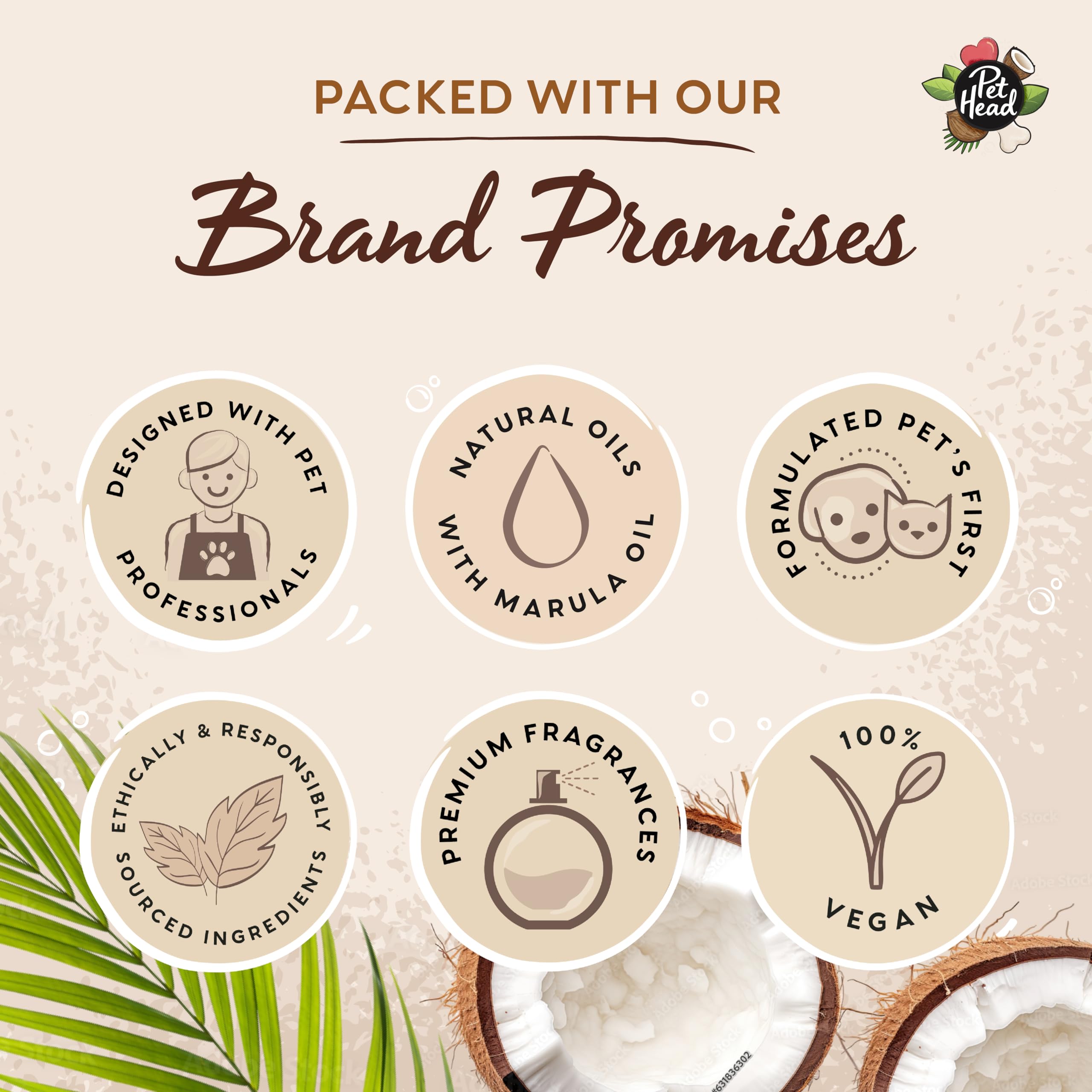 Ingredientes clave avena caléndula marula en Pet Head Sensitive Soul.