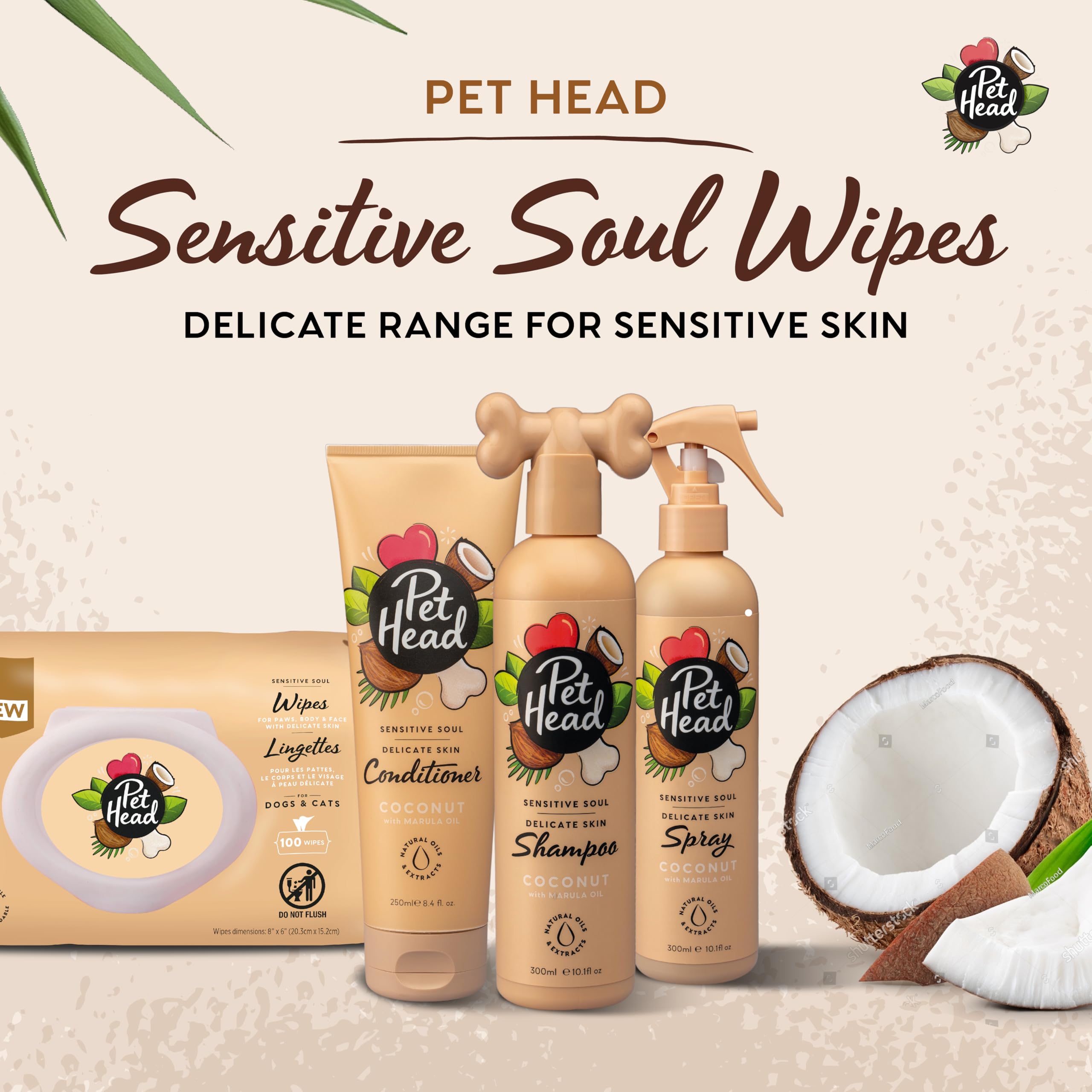 Piel delicada: Pet Head Sensitive Soul limpia sin irritación.