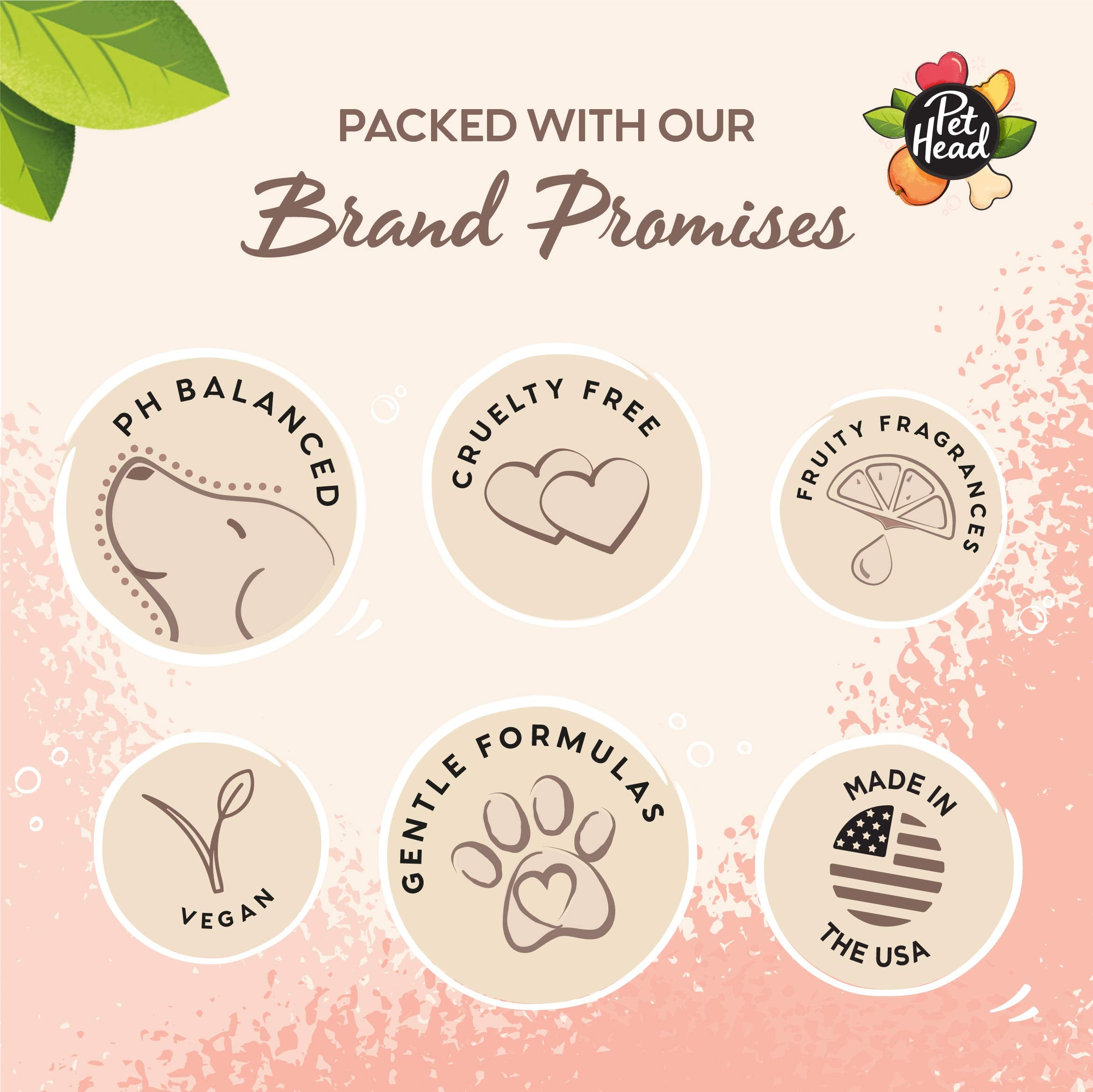 Toallitas Pet Head biodegradables con pH neutro, veganas y sin parabenos.