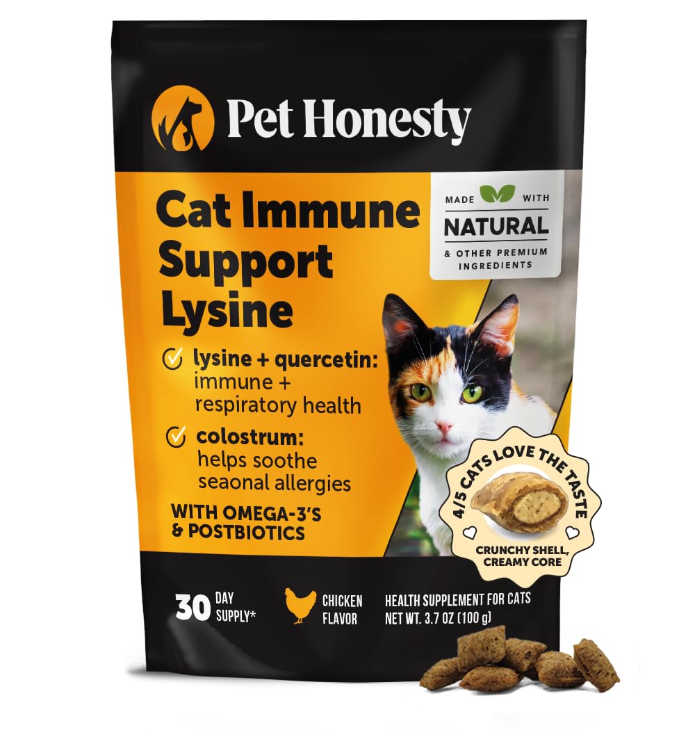 Pet Honesty gatas: apoyo inmunidad con lisina, en botella.