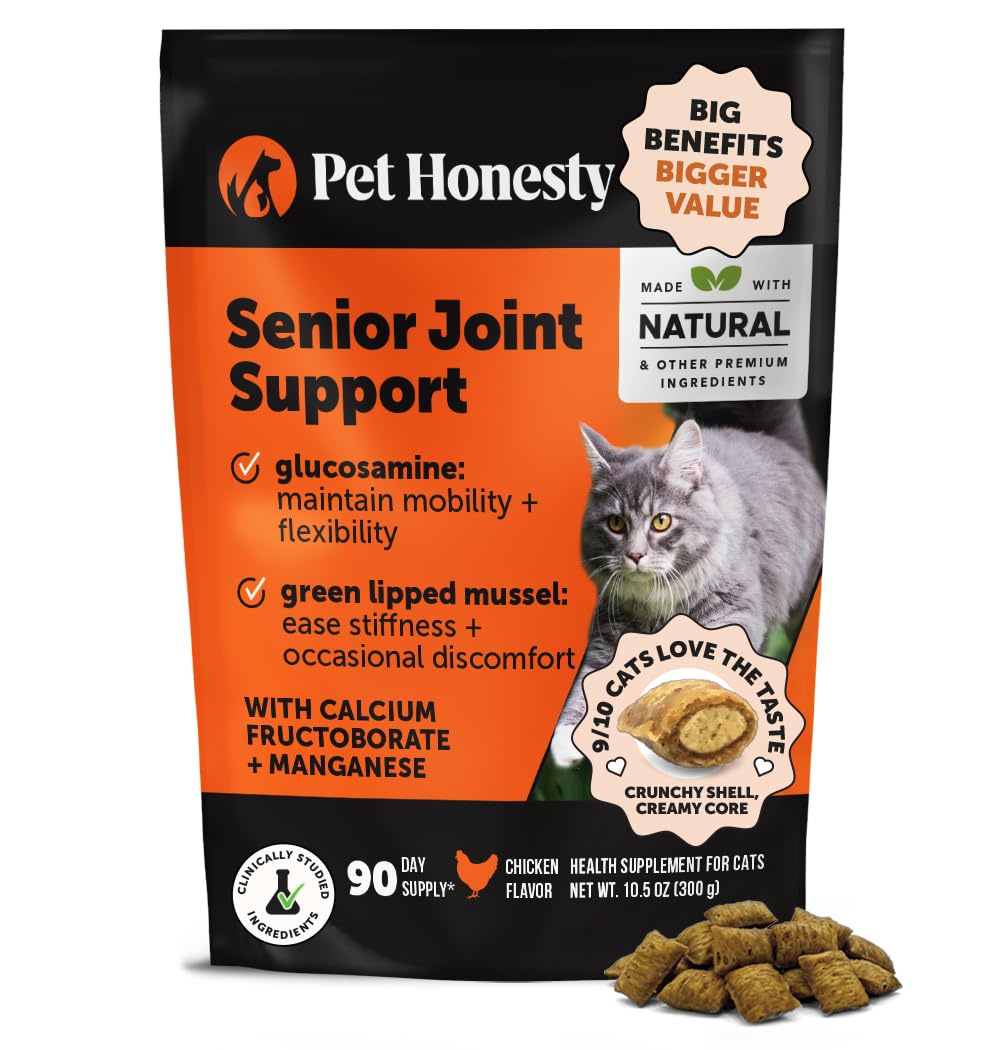 Gomitas Pet Honesty para articulaciones en empaque, apoyo diario a la movilidad felina.