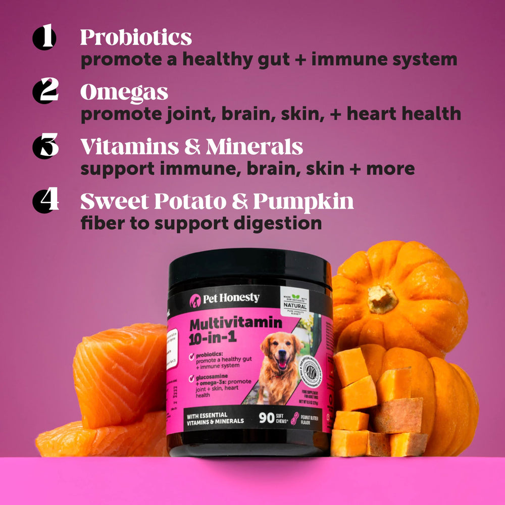 Pet Honesty glucosamina y condroitina para articulaciones sanas y movilidad.